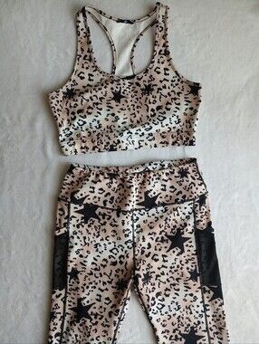 Lovely Leopard Rockstar Activewear Set Size LG